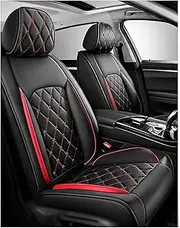 DENGFU Car Seat Covers Universal Set for Volkswagen Amarok Jetta Tiguan Santana Variant Lamando Lavida Vista Car Accessories Black Red