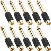 RCA to 1/4 Adapter, RCA Female to TS 6.35Mm Mono Male Converter Audio Connector