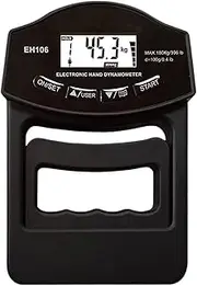 Hand Dynamometer Grip Strength Trainer - Electronic Hand Grip Strength Tester Grip Strengthener Hand Exerciser Meter Digital Hand Grip Training Gauge 397 Lbs / 180 Kgs for Sport Home School Use(Black)