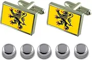 [Select Gifts] Shirt Dress Studs Nord Pas De Calais Province France Flag Cufflinks