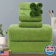 8-Piece Olive Green Bath Towels Set,2 Oversized Large Bath Towels Sheet,2 Han