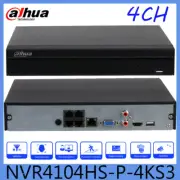 Dahua NVR4104HS-P-4KS3 4K 12MP 4CH 4PoE SMD+ 1SATA Network Video Recorder NVR