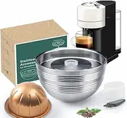 Sesama Stainless Steel Coffee Capsule Compatible for VERTUO NEXT & POP New Model & VertuoPlus &Delonghi ENV135S Machine Coffee Reusable Pods Holder For Vertuo Next Machine & POP (Single Pod)