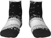 [JBYJBX] Piano Keys With Musical Notes Print Adult Socks Womens Mens Workout Thermal Cozy All-Season Gift Holiday Articles Use