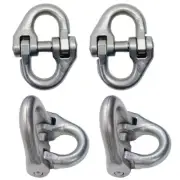3/8" Hammerlock Coupling Link Safety Chain 4400 Lb WLL Stainless Steel T316 4PC