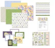 Creative Memories Springtime Soiree 6 Page Kit Paper, Stickers, Borders + Bundle