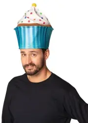 Blue Cupcake Hat Muffins Funny Birthday Hat Costume Accessory
