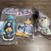 SET OF 3 MCDONALDS SPACE JAM PLUSH SEALED - TAZ, DAFFY DUCK, MONSTARS BLANKO