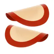 2pcs Silicone Baking Round Mats Silicone Mat for Pizza Cake Non-Stick Reusable