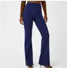 NWT SPANX Hi-Rise Flare Perfect Pant in Blue Brown Houndstooth Jacquard Size 3X