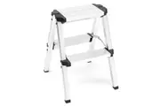 2-Step Portable Folding Ladder, Aluminum Frame Lightweight Home Ladder with Anti Slip Design, 150KG Capacity