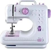 Portable Sewing Machine, Mini Sewing Machine for Beginners and Kids, Sewing Machines with Reverse Sewing and 12 Built-in Stitches, 2 Speed, Foot Pedal, Light
