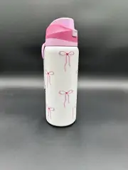 Hydrapeak Artisan Collection White Pink Bows NEW Water Bottle
