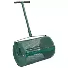 Compost Peat Moss Spreader Mesh Roller Metal Garden Lawn T-Shaped Handle Green
