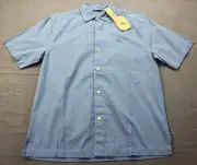 Tommy Bahama Swordfish Logo Mens Big Sky Blue 100% Cotton SS Button Shirt NWT S