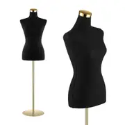 Female Mannequin Torso Display Stand Manikin Dress Form Dressmakers Sewing Fashion Tripod Base 164-180CM Black