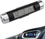 Car Clock | Automotive Air Outlet Watch,2-in-1 Car Air Outlet Electronic Clock Temperature Gauge, LED Digital Display with Blue Backlight