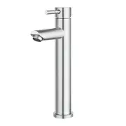 Brushed Spout Basin Mixer Tap Tall Faucet Bathroom Sink Pin Lever WELS