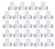 24-Pack ASTM SCH40 3-Way PVC Elbow Fitting Connectors for 3/4" Pipes