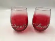 Celebrate It 17oz Cheer Stemless Wine Glass Set of 2 DD01B26012