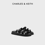 CHARLES&KEITH24夏新款CK1-70580226時尚外穿皮帶扣厚底涼拖鞋女