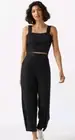 NWT Vetta 2 Piece Apron Tie Back Jumpsuit in Black Womens size 4