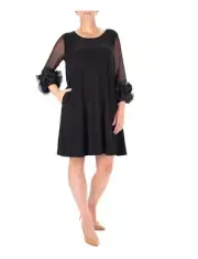 Nina Leonard Black Mini Dress Size M MSRP $ 50