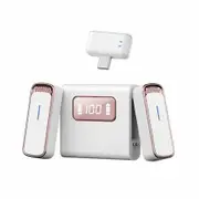 Wireless Lavalier Microphone,Plug Play DSP Noise Cancellation 24H Playtime Hi-Fi Audio Mini Lapel Microphone for Streaming Video Recording(Type-C,Pink)