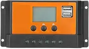 Solar Panel, Solar Controller 0-100A 12V/24V Dual USB LCD Solar Panel Charging Orange Controller for RV, Camper, Vehicle, Caravan(60A)