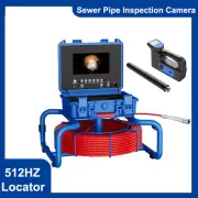 7'' Sewer Drain Pipe Inspection Camera 512HZ Self-leveling Meter Counter 80/100M