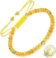[Apocalyptic-K] Women's Natural Stone Anklet, 4 mm, 925 Silver/Gold, Handwoven, 4.0 Millimeter, Stone Sterling Silver Gold, Agate Amethyst Tourmaline