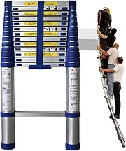 Telescoping Ladder for 8m/ 7m/ 6.2m/ 5m/ 4m/ 3.8m/ 2. 6m Rooftop Tent, Aluminum Extension Telescopic Ladders for Loft RV Attic Outdoor Work, Load 150kg WZSS
