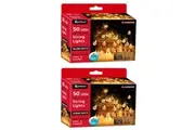 2x Sansai 50 LED Battery Bubble Decorative Christmas String Lights Warm White