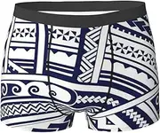 [ASBBTYG] Blue Polynesian Maori Tribal Pattern Print Men Boxer Briefs Breathable Stretch Underwear for Everyday Lightweight