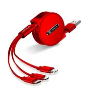 Retractable PD Quick Charging Cable Telescopic three in one charging line