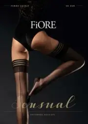 Fiore Femme Fatale cuben heel backseam stay up thigh high stockings 20 den Black