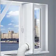 300CM(118") Portable AC Window Seal, Casement Window Vent Kit Seal Kit for Portable Air Conditioner Dryer, 100% Sealing Waterproof Easy to Install for Crank Out/Awning/Skylights Window
