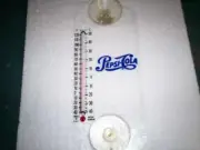 PEPSI COLA 8" Indoor/Outdoor Clear Window Thermometer Advertising New In Box