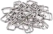 [Generic] Metal Slide Buckle | 100X Crafts Metal Buckle Ring Rectangle | Heavy Duty Hardware, Webbing Slider Multi Purpose for Bags, Belts, Wallets, Dog Collars