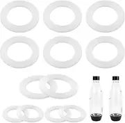 [WADY] 12pcs Gasket Replacements for Sodastream Bottle, White Silicone Bottle Sealing Gasket Compatible with Sodastream Bottle O Ring Replacement for Plastic Bottle & PET Bottle