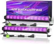 2 Pack 42W LED Black Light Bar, Blacklight with 6FT Cord+Switch+Plug, Glow