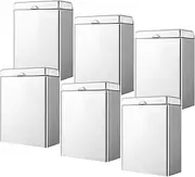 Tioncy 6 Pcs Sanitary Napkin Receptacle, Tampon Disposal Bin Wall Mounted Tampon Holder Stainless Steel Sanitary Napkin Disposal Bins for Home Office Public Restrooms Bathroom (Sliver)