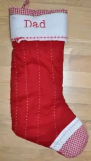 New Pottery Barn Woodland Christmas Stocking Red White Dad Rustic Cabin Chic