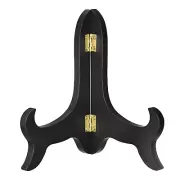 7" Easel Plate Holder, Wooden Folding Display Stand Black for Picture Frame