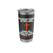 Psalms 37:4 Bible Verses Scripture Stainless Steel Insulated Tumbler