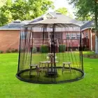 Garden Patio Umbrella Screen Table Sun Protect Mosquito Bug Netting Tent Outdoor