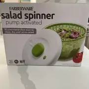 Farberware Salad Spinner Pump Activated Large 6.65 Qt / 6.29 L Brand New