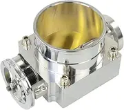 SCNCADEEMT Throttle Body 70MM Throttle Body Performance Intake Manifold Billet Aluminum WLR6970 Throttle Body(Silver)