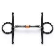 Cavalon Full Cheek Pivot Cricket Roller Silver Dotted Snaffle Bit