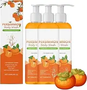 Persimmon moisturizing shower gel，Persimmon & green tea extracts，Odor smell remov,Deeply cleansing moisturizing，Purifying deodorizing, Eliminating odor–underarms for women& men (3pcs)